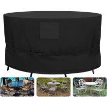 Ronde hoes voor tuinmeubelen, waterdichte hoes voor ronde tuintafels, stevige hoes voor kleine tuinmeubelen zoals tafel- en stoelensets.