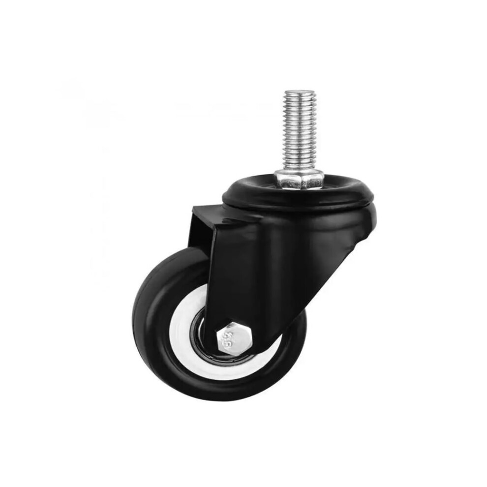 Casters 2Inch Screw Swivel Caster M10 Cabinet Roller Black Diamond Feet Silent Double Bearing 4Piece Set 9323874252131