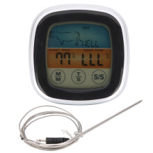 Digitales Fleischthermometer mit wasserdichter Edelstahlsonde zum Räuchern, Grillen, Backen, Braten, Brauen, Niedrigtemperaturgaren und zur