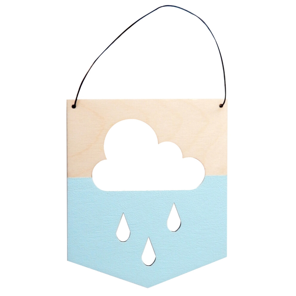 Creative Wooden Cloud Sign Wall Hanging Decoration For Kids Room Stylish Nordic Design Non Toxic Wood With Rope Eco Friendly Baby Nursery Bedroom Livi