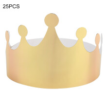 Coroane de hârtie din folie aurie, reutilizabile, dimensiune reglabilă, accesoriu de petrecere, pălării cu coroană regală, recuzită foto