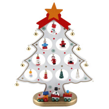 Miniatura di albero di Natale in legno, decorazione fai da te per le feste, insegna a blocchi a più livelli, regalo creativo per bambini, adulti e