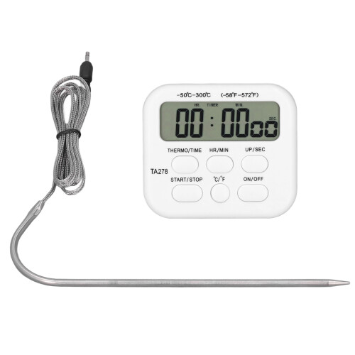 Termómetro programable de lectura instantánea con sonda cableada: Domina tu cocina con precisión y estilo. 1
