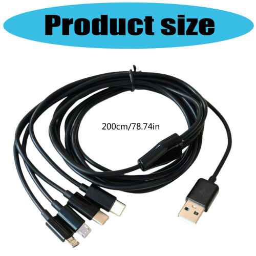 Kompaktes USB-MultiCharging-Kabel für Typ-C- und-Weiß 2