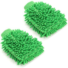 Luvas de lavagem de microfibra que não riscam e não soltam fiapos, conjunto de 2 peças, ideais para detalhamento de carros e limpeza doméstica,
