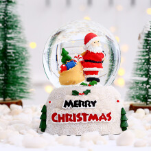 Kerstdorpdecoratie, decoratieve sneeuwbollen met muziek, sneeuwpopornament, kleurveranderende LED-sneeuwbol, kerstman, waterbal, muzikale decoratie.