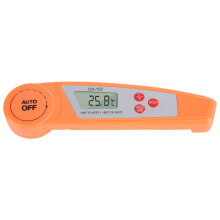 Digitales Kochthermometer mit Sofortanzeige, klappbarer Sonde und IP66-Wasserschutz, präzise für Fleisch, Grillgut, Zucker, Milch und mehr.