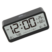 User Friendly Silents Alarm Clock with Night Activation-Black