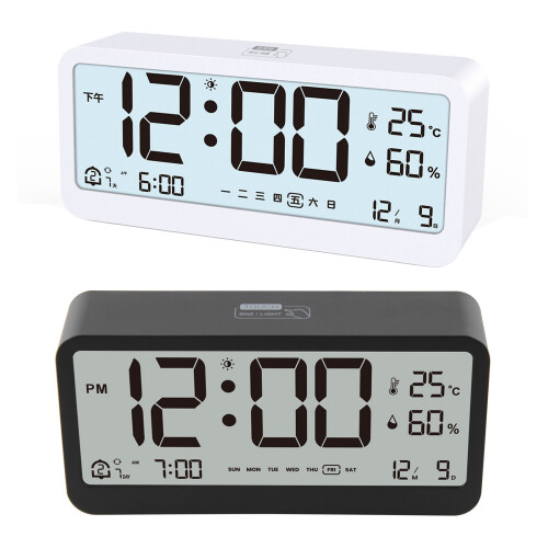 User Friendly Silents Alarm Clock with Night Activation-Black 1