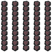 Pack of 50 Heart Shaped Adhesive Wax Seal-Love black model
