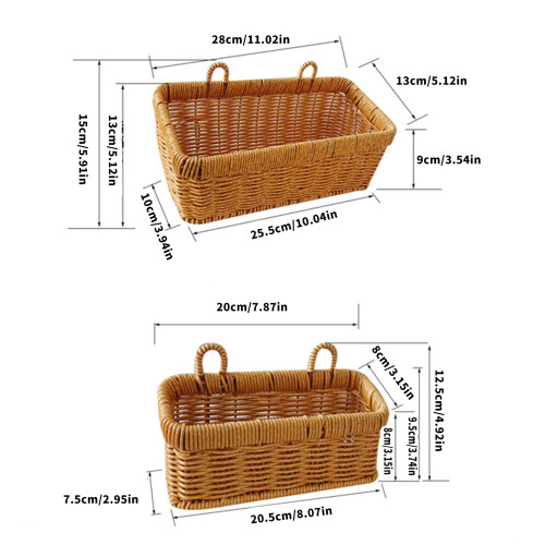 Space Saving Wall Hanging Organizer Basket Woven Designs Plastic 2