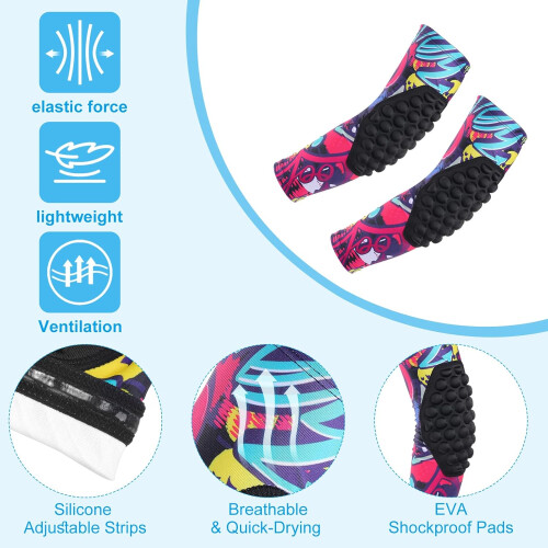 Youth elbow pads, 2 pack compression sleeve protective hair 1