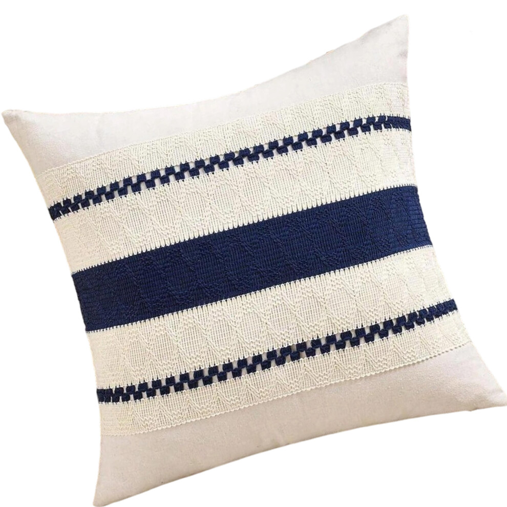 Bohemians Cotton Linen Pillow Cover Soft-Navy 45X45cm Blue