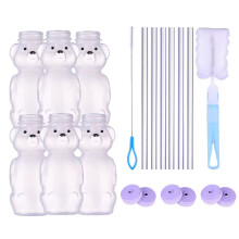 14Pcs 230ml Kids Friendly Bear Drink Containers Secure-Purple