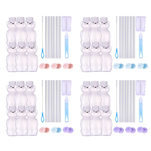 14Pcs 230ml Kids Friendly Bear Drink Containers Secure-Purple 1