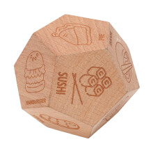 12-Sided Wooden Food Decision Dice for Family & Friends Gathering