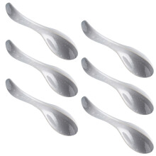 6Pieces Heat Resistant Ceramic Soup Spoons Perfect for Hot-F