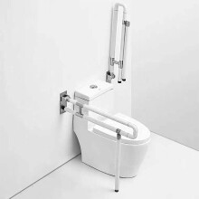 Corrimano per doccia in acciaio inox, barra di supporto per WC pieghevole antiscivolo con visione notturna, barre di sicurezza multiuso con maniglia