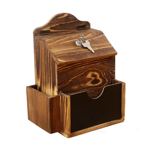 Boîte de rétroaction murale décorative rétro en bois avec-pin