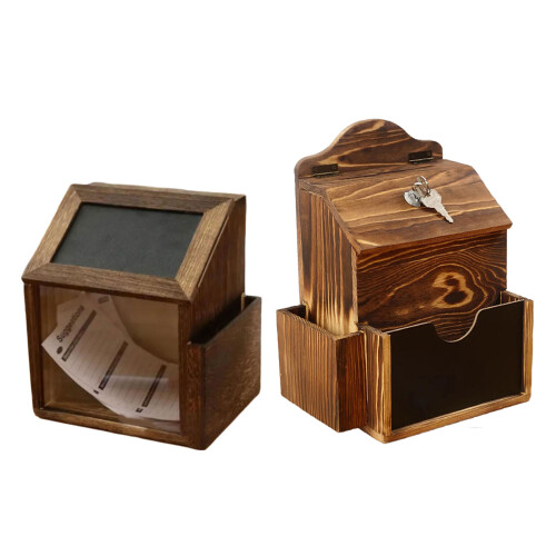 Boîte de rétroaction murale décorative rétro en bois avec-pin 1