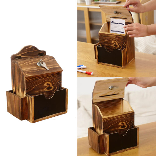 Boîte de rétroaction murale décorative rétro en bois avec-pin 2