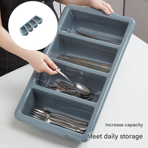 Efficient Four Compartment Cutlery Tray Drawer Storage Box 2