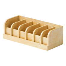 Stylish Wooden Belt Holder Featuring Multi Section-Wood color