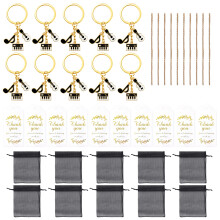 Pack Of 10 Music Theme Keychains Set With Guitar And Electronic