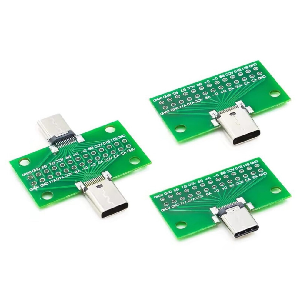 Usb 3.1 Type C Doublesided Adapter Board With 2X13 Pin To 2.54Mm Connectors For Prototyping And Circuit Analysis 3Pcs 9323874253329