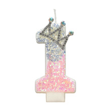 Birthday Number Candle,Pink Crown Number Cake-1
