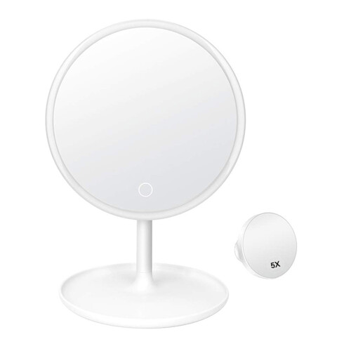 Radiant Reflections, Dimmable Led Lights Makeup Mirror, High Definition Mirror With Touch Screen Dimmable Feature And Storage Tray 1