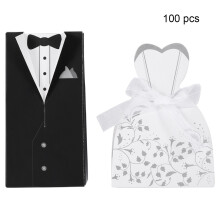 Rustieke decoratiedozen voor bruiloften, elegante snoepgeschenkdoos voor een vrijgezellenfeest, niet-giftig en veilig karton, eenvoudig in elkaar te