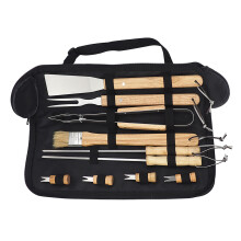 Robustes Edelstahl-Werkzeugset, abnehmbare Schneeschaufel und Besen, tragbares Grillzubehör-Set, Aufbewahrungstasche für Outdoor-Grillsets