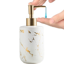 Marmormønster i keramikk, rustfri pumpe, elegant design, slitesterkt keramisk materiale, multifunksjonell for moderne bad og hoteller (19 * 8 cm)