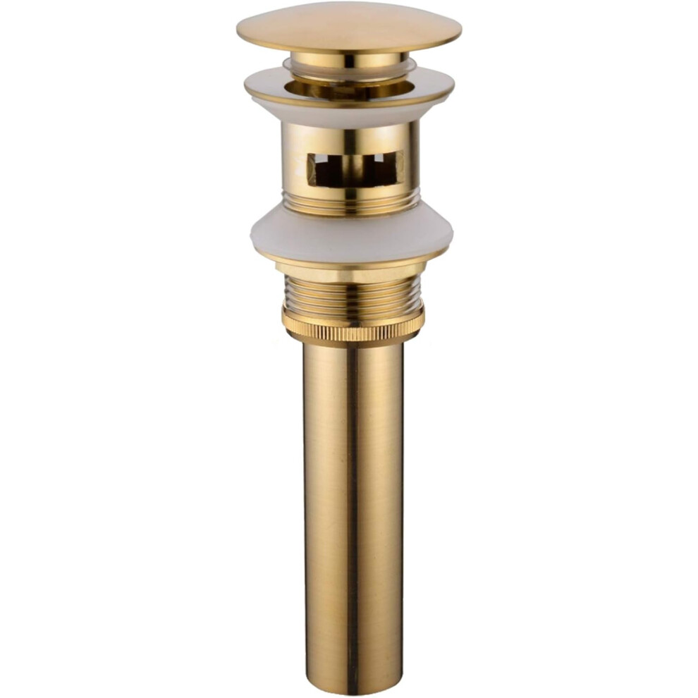 Brushed Gold Finished Pop Up Drain Stopper, Universal Fit for 41mm-55mm Drain Hole Sizes, Innovative Ceramic Cover Design, Leak-Proof with High-Qualit-image-OPC-PNCQTQG-NEW