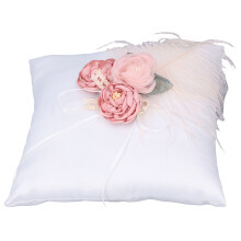 Pearl Decorated Cushion Wedding Ceremony Accessory Multi-Purpose Accessory Protection Satin Lace Pillow Romantic Ring Holder For Weddings And Proposal