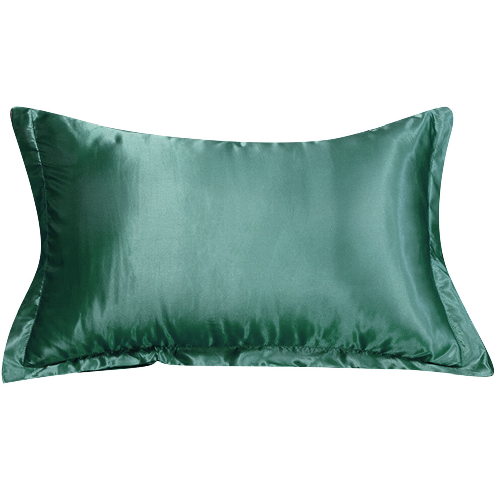 Simulated Silk Pillowcase Summer Type Pillow-Emerald Green