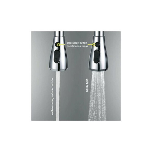 Lead-Free Copper Kitchen Faucet Head Replacement, 3-Function Pull Down Faucet Spray for Effortless Installation and Water Savings 1