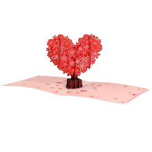 Süße Valentinstagskarte, Pop-up-Hochzeits- und Geburtstagskarte mit handgefertigtem 3D-Kirschblüten-Liebesbrief-Design, hochwertige
