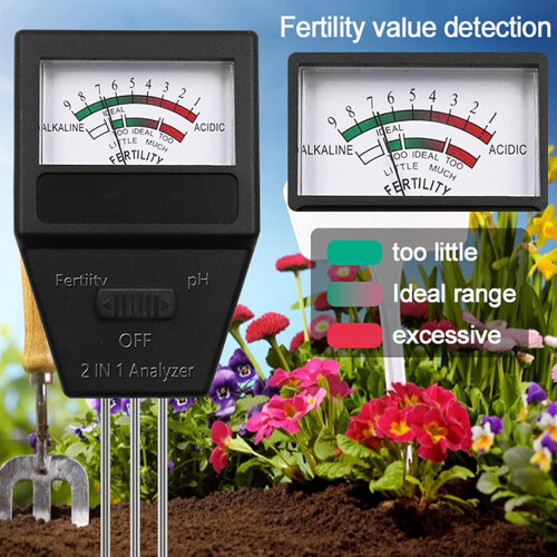 Soil Tester Fertility 2In1 AcidBase Testing Kit No Batteries Required Soil Test 2