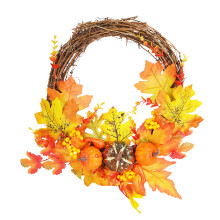 Guirlanda de Outono com Folhas de Bordo, Decoração de Ação de Graças e Halloween, Folhas Decorativas de Outono para Ambientes Internos e