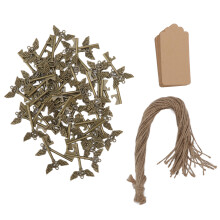 Schlüsselanhänger mit Flaschenöffner aus Metalllegierung, Geschenkset als Gastgeschenk für Hochzeiten, Taufen und Schulabschlüsse im rustikalen