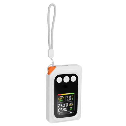 Rechargeable Air Quality Monitors Air Pollution Detectors-White