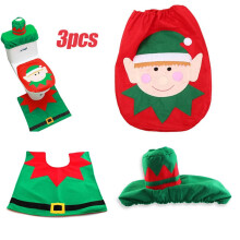 Lustiges Weihnachts-Toiletten-Set: Bringen Sie Lachen und Gemütlichkeit in Ihr Badezimmer mit einem ovalen Standard-Toilettendeckel-Set.
