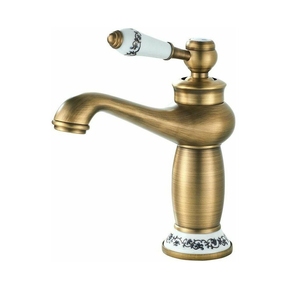 Retro Bathroom Faucet, Hot And Cold Water Control, Solid Brass Construction With Durable Ceramic Valves For Effortless Water Flow 9061222047618