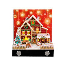 Holiday Themed Illuminated Weekly Planner with Snow House Design