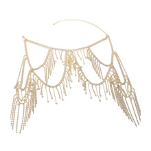 Glinsterende multi-strand franje schoudersieraden-Goudkleur