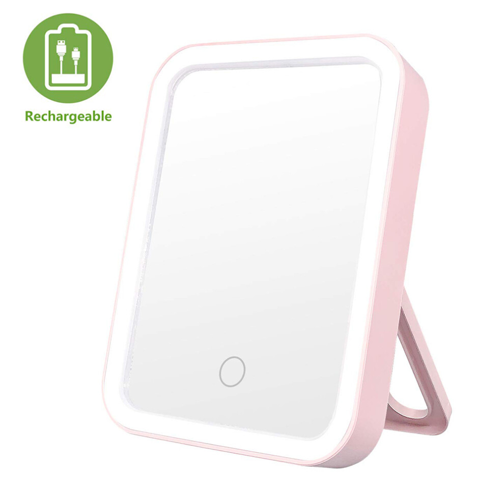 Rechargeable Travel Mirror With Memory Function, Folding Mirror For Portable Makeup
