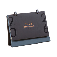 2026 Desk Calendar Monthly Planner with Leather Stand-Dark Grey