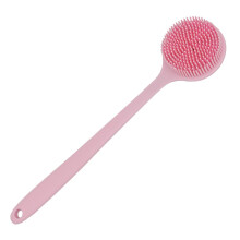 Ergonomische doucheborstel, siliconen lichaamsborstel met massagenoppen voor ontspanning, lange steel voor zachte exfoliatie, sneldrogend en